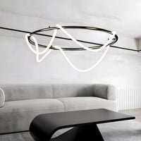 نجفة اشرطة ليد دائرية اسود 90 سم