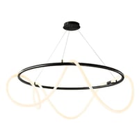 نجفة اشرطة ليد دائرية اسود 90 سم