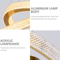 نجفة ليد مودرن ذهبي حلقتين 80 - 60 سم