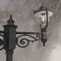 عمود انارة جداري فانوس ثنائي