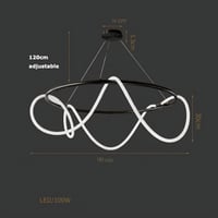 نجفة اشرطة ليد دائرية اسود 90 سم