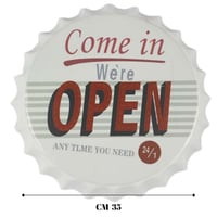لوحة ديكور غطاء قارورة دائري COME IN