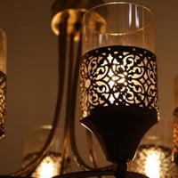 نجفة نحاسي مع كاسات طراز تركي