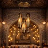 نجفة قناديل نحاس 3 لمبات