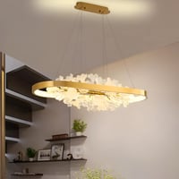 نجفة ليد ازهار زجاج اسود 120 سم مع ريموت اضاءة