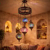 نجفة موزاييك ملون 6 لمبات