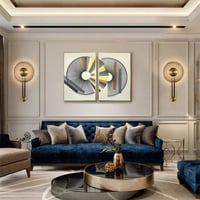 جداري مودرن ذهبي و اسود كرامافون