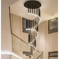 نجفة مودرن اسود هرمية لدرج