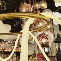 نجفة اشرطة ليد دائرية ذهبي 80 سم