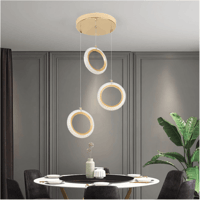 نجفة ليد مودرن حلقات كريستال ذهبي