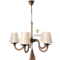 نجفة مع طربوش خيش طراز تركي 5 لمبات