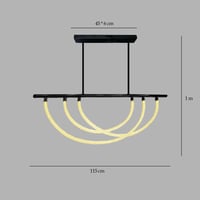 نجفة اشرطة ليد اسود 115 سم