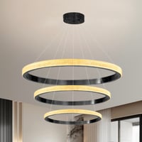 نجفة ليد مودرن اسود 60 - 40 - 25 سم مع ريموت