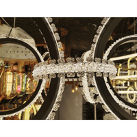 نجفة ليد مودرن اسود حلقات مع ريموت