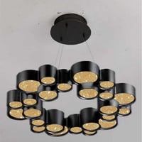 نجفة اسطوانات مبعثرة اسود 60 سم مع ريموت