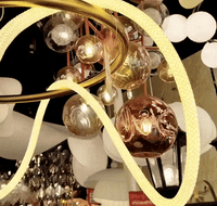 نجفة اشرطة ليد دائرية ذهبي 80 سم