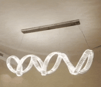 نجفة كريستال شكل لولبي