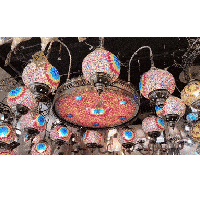 نجفة تركي موزاييك احمر 10 مصابيح