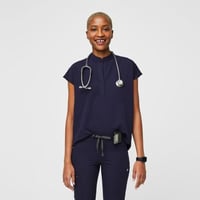 Figs, Navy Rafeala Top