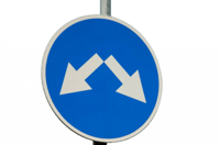 لوحة ارشادية دائرية مقاس 60*60 سهم مزدوج