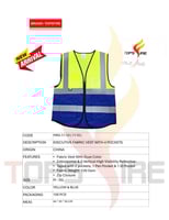 سترة سلامة اصفر ازرق مع عاكس - مهندسين