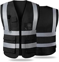 سترة سلامة اسود مع عاكس - مهندسين