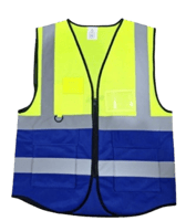 سترة سلامة اصفر ازرق مع عاكس - مهندسين