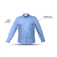 قميص ازرق + بنطال - ملابس مقاومة للحريق وحماية من...