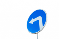 لوحة ارشادية دائرية مقاس 60*60 التفاف لليسار