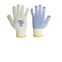 قفازات قطن منقطة من البولي فينيل كلورايد من جانب و...