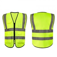 سترة سلامة فسفوري مع جيوب