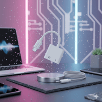 وصلة تايب سي 2 في 1 منفذين تايب سي + اوكس