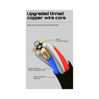 كيبل سيليكون طرفين تايب سي بشاشة رقمية موج ماكس