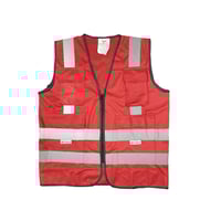 سترة أمان عالية الوضوح مع 4 جيوب بسحاب