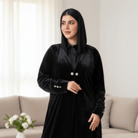 عباية مخمل سادة