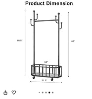 شماعة ملابس معدنية بلون أسود