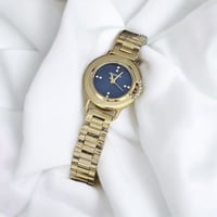 ساعه نسائيه فيريوس ذهبي ميناء ازرق