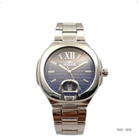 ساعه رجاليه ريال ستار رجالي فضي على ميناء أزرق