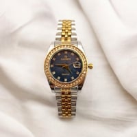 ساعه نسائيه موديل رولكس لونين ميناء ازرق حجم صغير