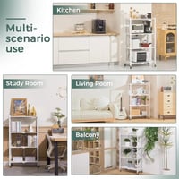 رف حديد 4 أدوار قابل للطي أبيض