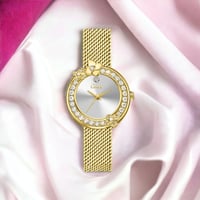 ساعه نسائيه كاتيرا الجديده ذهبي ميناء فضي