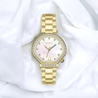 ساعه نسائيه بروشا موديل اقنر ذهبي ميناء صدف