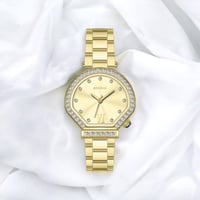 ساعه نسائيه بروشا موديل اقنر ذهبي ميناء ذهبي