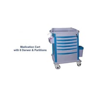 عربة توزيع أدوية 6 أدراج بي كير | هيكل ستانلس ستيل...