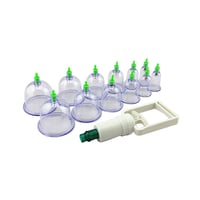 حجامة 12 كوب طقم مع مضخة يدوية قابلة لإعادة الاستخ...