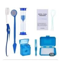 طقم فرشاة أسنان تقويمية محمولة بلاستيك مع أغطية وح...