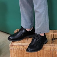 حذاء رسمي للأطفال Hawkwell مبطن جلد صناعي أسود بنع...