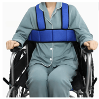 حزام للكرسي المتحرك قماشي أزرق قابل للتعديل بمشبك...