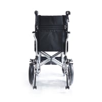 كرسي متحرك ألومنيوم خفيف الوزن أسود مع مساند قدم و...