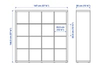 وحدة أرفف KALLAX من IKEA 16 خانة أبيض 147x147 سم ق...